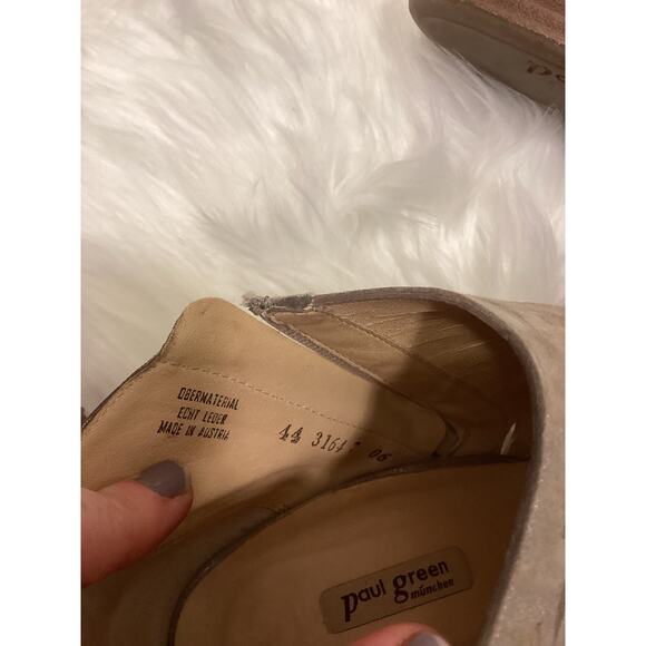 Paul Green Tacey NWOT Peep Toe Rosewood Metallic Ankle Boot Cut Out Heels 7 9.5 - Picture 7 of 8